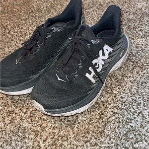Hoka Black and White Athletic Shoes